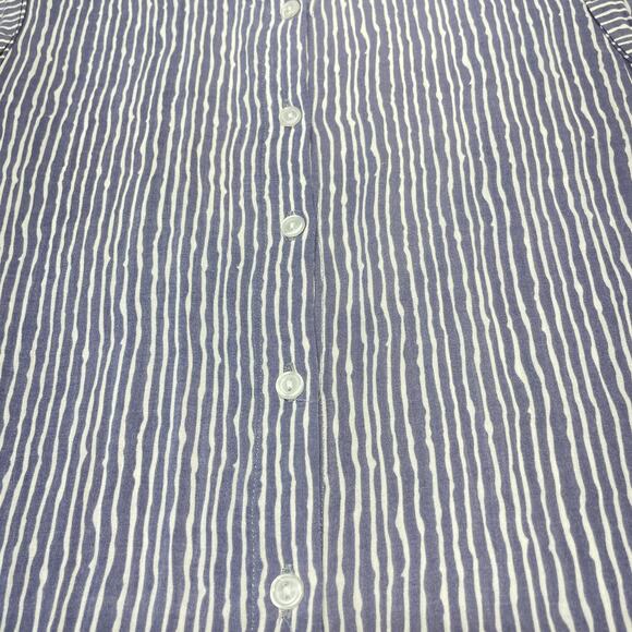 Melrose and Market Blue Stripe Lightweight Cut Out Midi Cover Up Top S - Picture 5 of 13